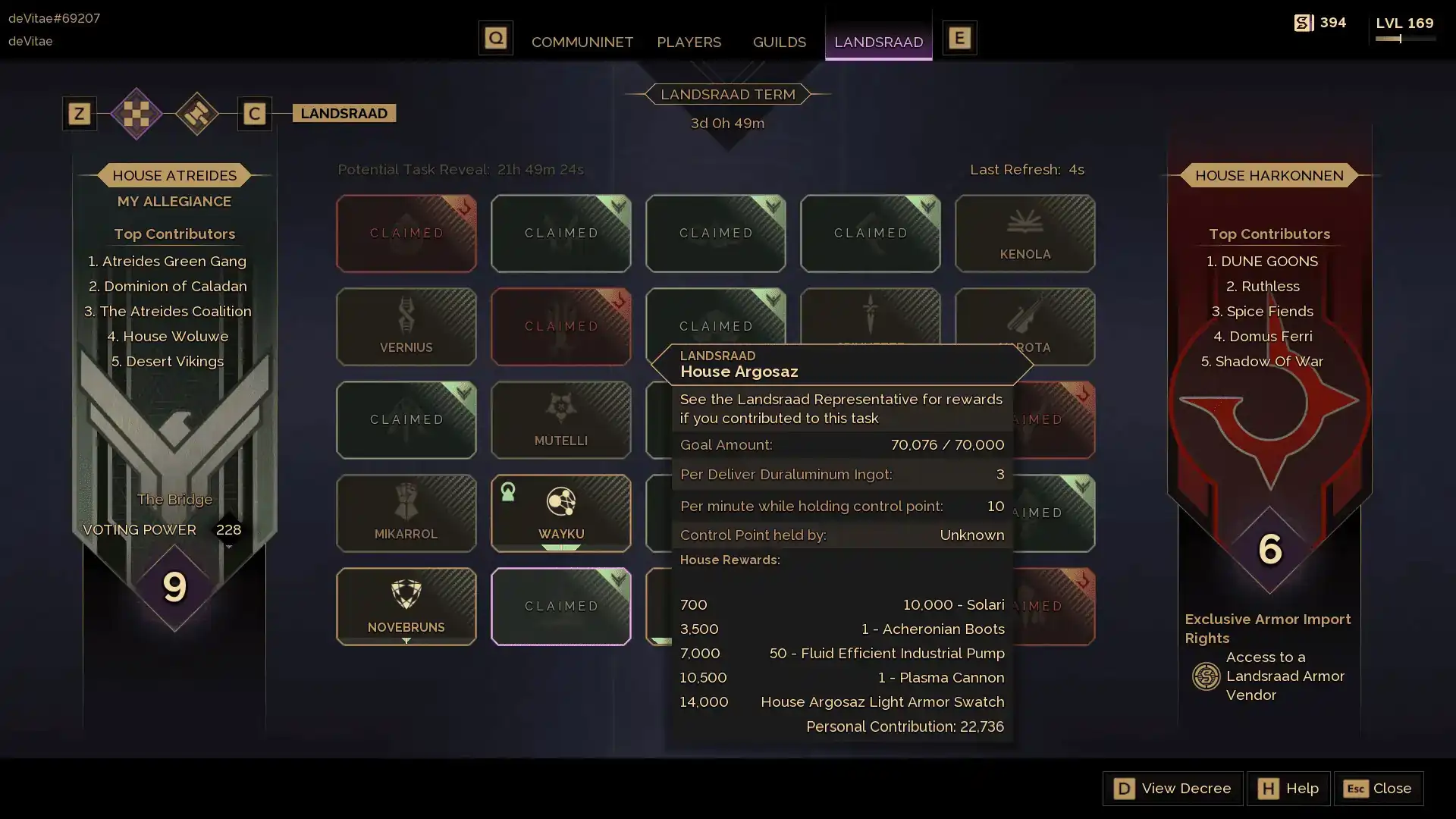 Landsraad Tasks in Dune: Awakening.